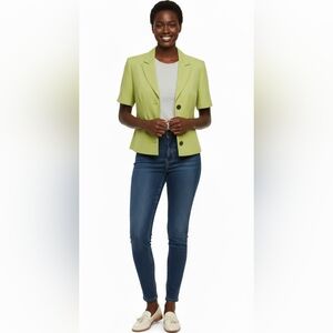 Vintage LE SUIT Essentials Women's Lime Green Short Sleeve Blazer